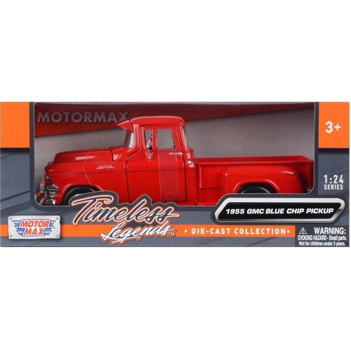 1955 GMC Blue Chip Pickup Red Diecast Model Truck | Motormax