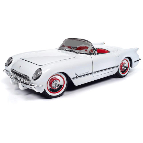 1954 Corvette Convertible - Exclusive Polo White 1:18 Scale Diecast Model by American Muscle - Ertl Main Image