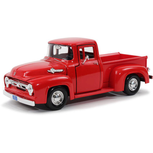 1956 Ford F-100 Pickup - Red 1:24 Scale Diecast Model by Motormax Main Image