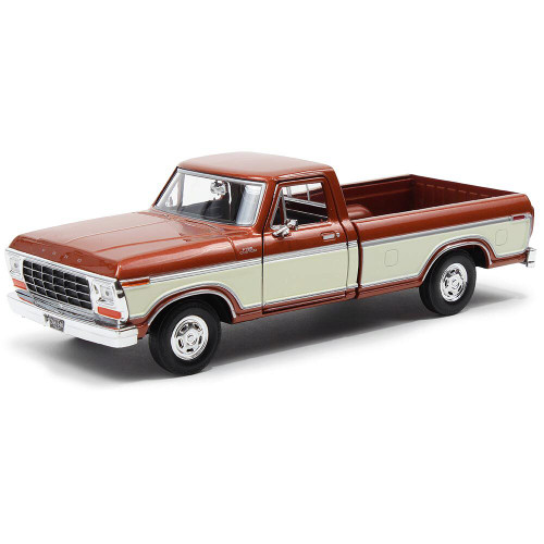 1979 Ford F-150 Custom - Two-tone Brown & Cream 1:24 Scale Diecast Model by Motormax Main Image