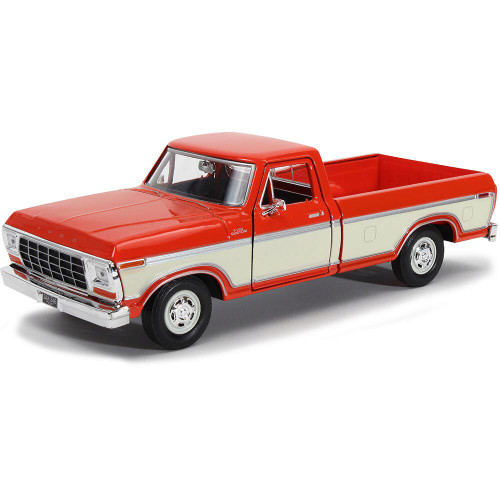 1979 Ford F-150 Custom - Two-tone  Orange & White 1:24 Scale Diecast Model by Motormax Main Image