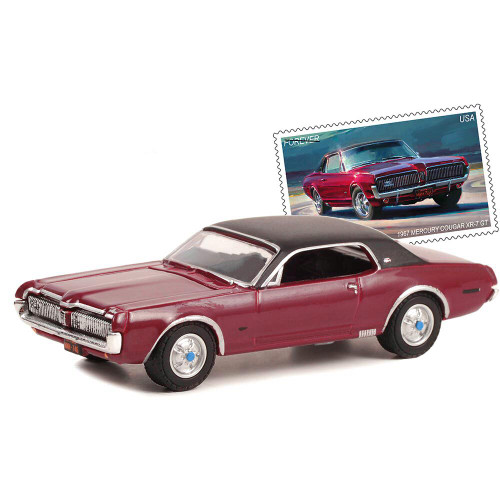 1967 Mercury Cougar XR-7 GT - United States Postal Service (USPS): 2022 Pony Car Stamp Collection by Artist Tom Fritz 1:64 Scale Diecast Model by Greenlight Main Image