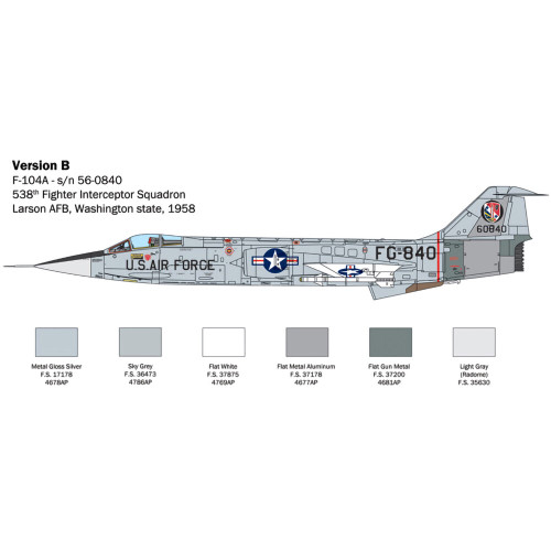 F-104 Starfighter A/C 1/32 Kit Plastic Model Kit | Italeri