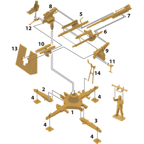8.8 Cm. Flak 37 AA Gun With Crew 1/72 Kit Alt Image 3