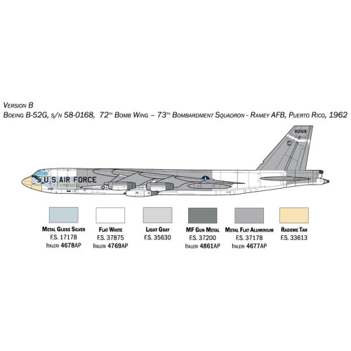 B-52G Stratofortress With Hound Dog 1/72 Kit | Italeri