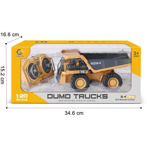 R/C 2.4 Ghz Remote Control 4x4 Mining Dump Truck 1:24 Scale Diecast Model by New Capable Alt Image 2