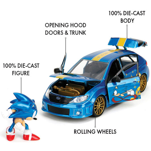 2012 Subaru Impreza WRX STI w/Sonic The Hedgehog 1:24 Scale Diecast Model by Jada Toys Alt Image 8