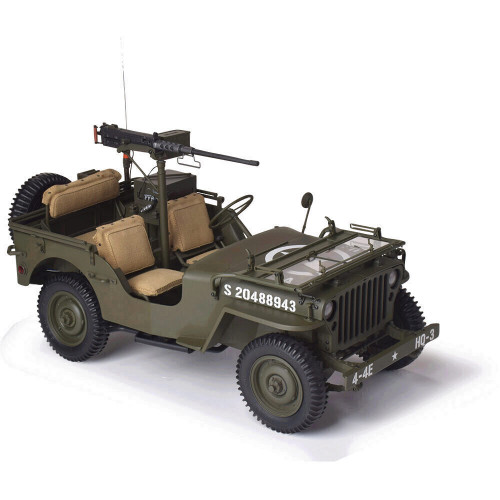Willys MB Jeep & Trailer Large Scale Diecast Model Kit 1:8 Scale Diecast Model Kit by IXO Models Alt Image 4