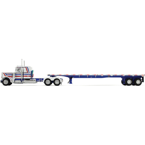 Peterbilt Bicentennial 359 Flat Top Sleeper & 48' Flatbed 1:64 Scale Diecast Model Truck by Diecast Promotions Alt Image 2