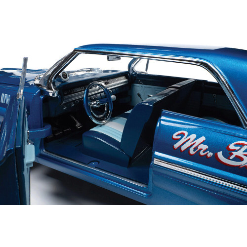 1962 Pontiac Catalina Hardtop Legends of the Quarter Mile Ensign Blue 1:18 Scale Diecast Model Car by Auto World Alt Image 6