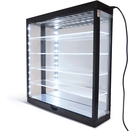 1:64 Scale Wall Mount 5 Tier LED Display Case with Mirror Back 1:64 Scale Acrylic Display Case by M&J Toys Alt Image 1