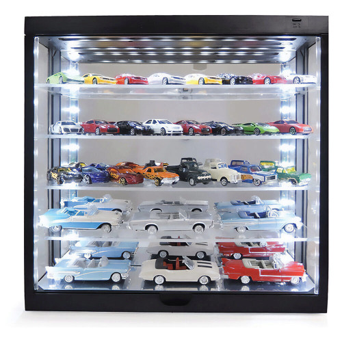 1:64 Scale Wall Mount 5 Tier LED Display Case with Mirror Back Main Image