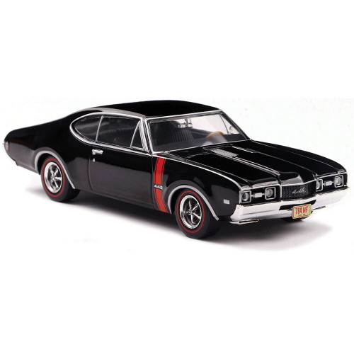 1970 Oldsmobile 442 W-30 - Ebony Black w/ Gold Stripes 1:43 Scale Diecast Model Car by IXO Models Alt Image 3