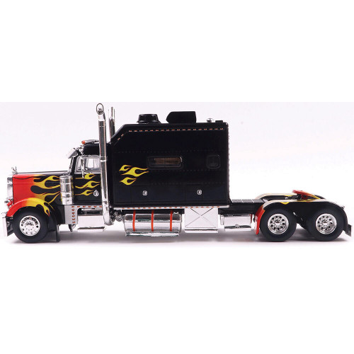 2002 Peterbilt 379 Custom - Black w/ Flames 1:43 Scale Diecast Model Truck by IXO Models Alt Image 7