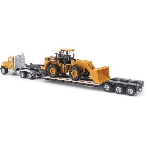 Cat CT681 Day Cab Tractor Lowboy Trailer & Caterpillar 950G Wheel Loader 1:87 Scale Diecast Construction Model by Diecast Masters Alt Image 4