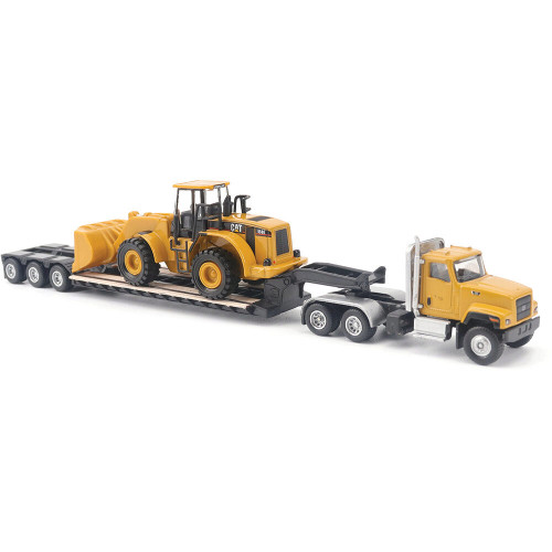 Cat CT681 Day Cab Tractor Lowboy Trailer & Caterpillar 950G Wheel Loader 1:87 Scale Diecast Construction Model by Diecast Masters Alt Image 5