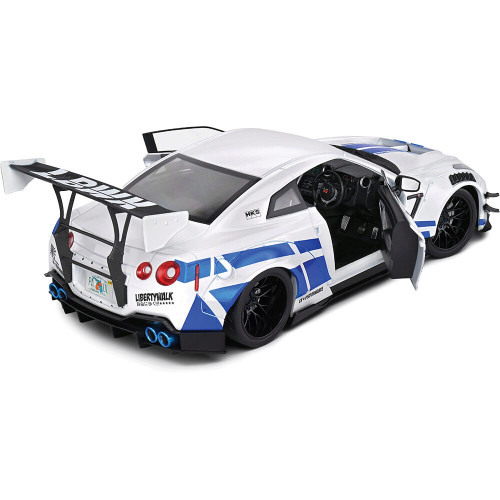 2024 Nissan GT-R (R35) W/ Liberty Walk Body Kit 2.0 - Silver 1:18 Scale Diecast Model Car by Solido Alt Image 6