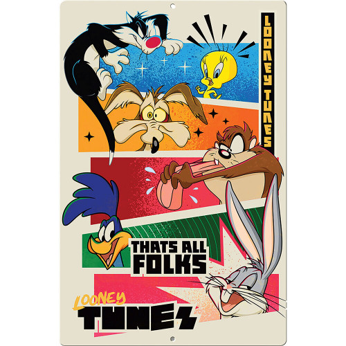 Looney Tunes That's All Folks Metal Sign Main Image