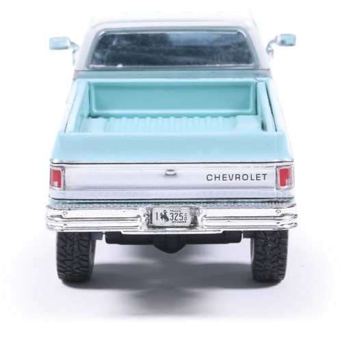 1978 Chevrolet Silverado K30 Crew Cab Fleetside Lifted - Light Blue and Frost White 1:64 Scale Diecast Model Truck by IXO Models Alt Image 6