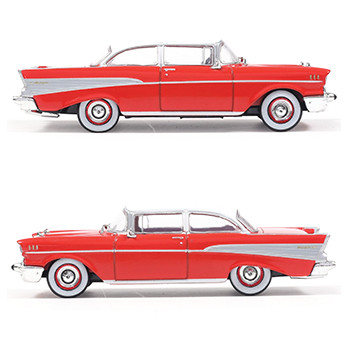 1957 Chevrolet Bel Air Sedan - Matador Red and India Ivory Alt Image 4