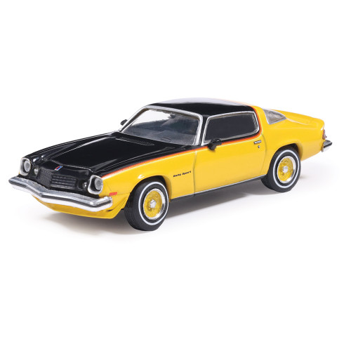 1976 Chevrolet Camaro Rally Sport - Bright Yellow and Black 1:64 Scale Diecast Model Car by IXO Models Main Image