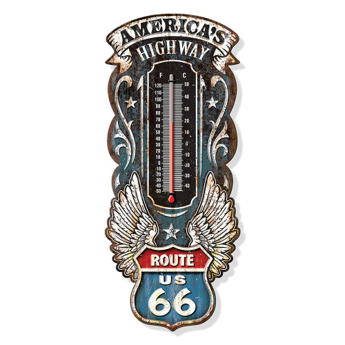 Route 66 Metal Wall Thermometer Main Image