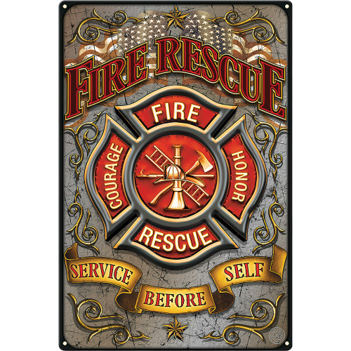 Fire Rescue Vintage Sign Main Image