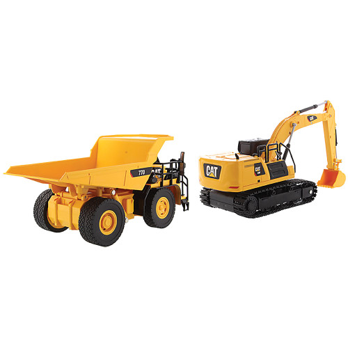 Caterpillar RC Construction Two-Pack 336 Hydraulic Excavator + 770 Mining Truck 1:35 Scale Diecast Construction by Diecast Master Alt Image 5