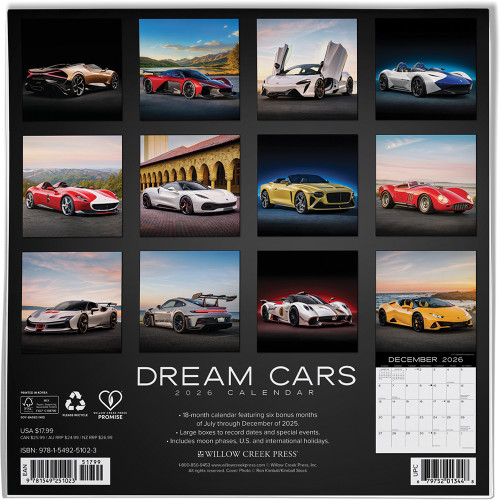 Dream Cars 2026 Wall Calendar Alt Image 1