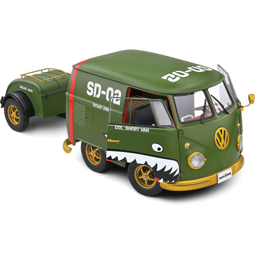 1950 Kool Kombi & Trailer - Green 1:18 Scale Diecast Model Car by Solido Alt Image 2