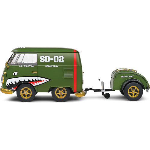 1950 Kool Kombi & Trailer - Green 1:18 Scale Diecast Model Car by Solido Alt Image 6
