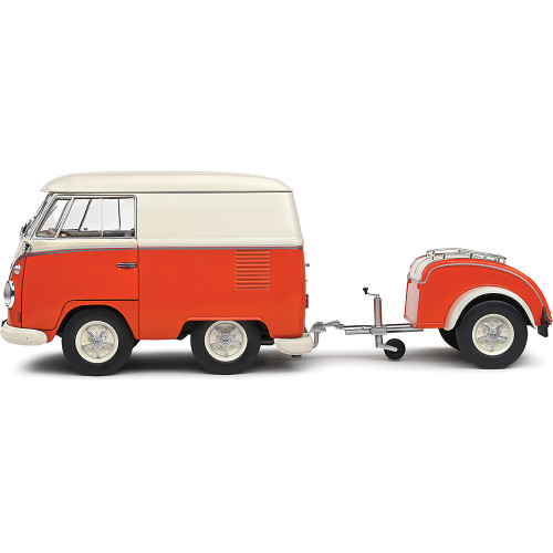 1950 Kool Kombi & Trailer - Orange 1:18 Scale Diecast Model Car by Solido Alt Image 6