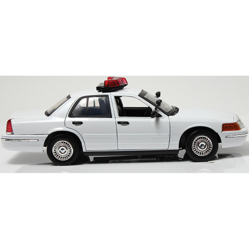 2001 Ford Crown Victoria White Police Car with Lights & Sound 1:18 Scale Diecast Model Car by Motormax Alt Image 7