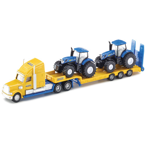 Tractor Trailer Truck With New Holland Tractors 1:87 Scale Diecast Model Truck by Siku Alt Image 1