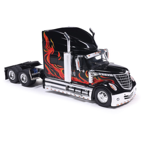 2010 International Lonestar - Black with flames 1:43 Scale Diecast Model Truck by IXO Models Alt Image 2