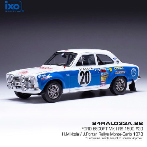1974 Ford Escort MK1 RS 1600 Blue and Pearl White | IXO Models