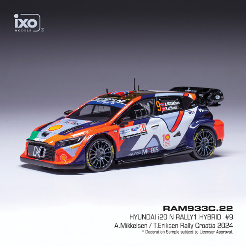 Hyundai i20 N WRC Rally ミニカー 1/43 Hyundai I20 N Rally1 Hybrid #8 O.Tanak M.Jarveoja Rally