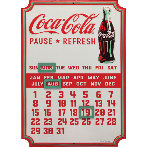 Coca Cola Calendar Metal Sign   by Open Road Main Image
