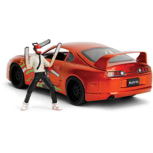 1995 Toyota Supra with Chainsaw Man Diecast Figure 1:24 Scale Diecast Model Car by Jada Toys Alt Image 1
