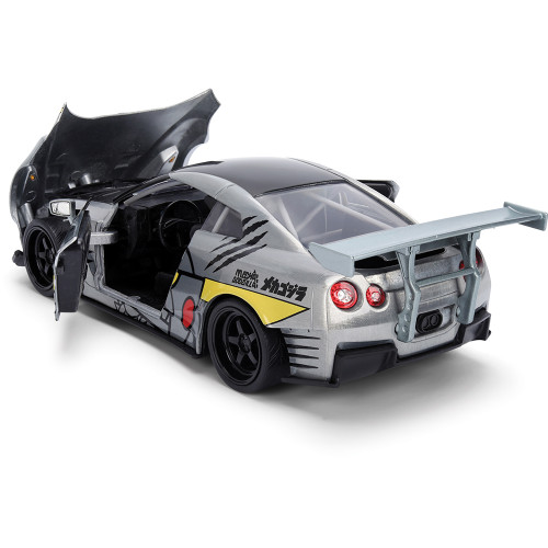 2009 Nissan GT-R (R35) W/Mechagodzilla Diecast Figure 1:24 Scale Diecast Model Car by Jada Toys Alt Image 3