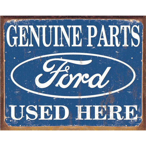 Genuine Ford Parts Metal Sign  Metal Sign by Desperate Enterprises Main Image Genuine Ford Parts Metal Sign  Metal Sign by Desperate Enterprises Main Image