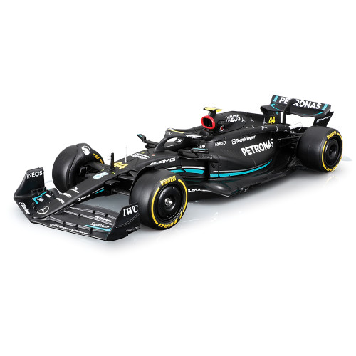 2023 Mercedes F1 W14 w/ figure - Hamilton #44 1:24 Scale Diecast Model Car by Bburago Main Image