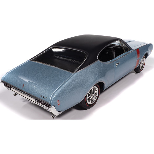 1968 Oldsmobile Holiday Coupe 442 Hemmings Muscle Machines - Code F Teal Frost 1:18 Scale Diecast Model Car by American Muscle - Ertl Alt Image 6