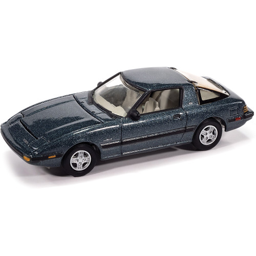 1985 Mazda RX-7 - V3 Tender Blue 1:64 Scale Diecast Model Car by Johnny Lightning Main Image
