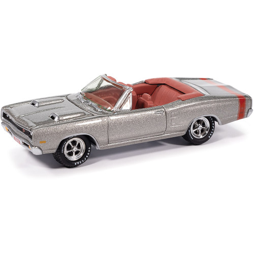 1969 Dodge Coronet R/T Convertible - A4 Silver 1:64 Scale Diecast Model Car by Johnny Lightning Main Image