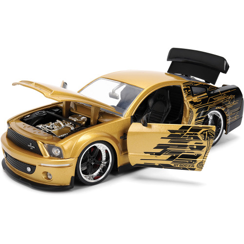2008 Shelby Mustang G.T. 500KR - Gold Cobra 1:24 Scale Diecast Model Car by Jada Toys Alt Image 1