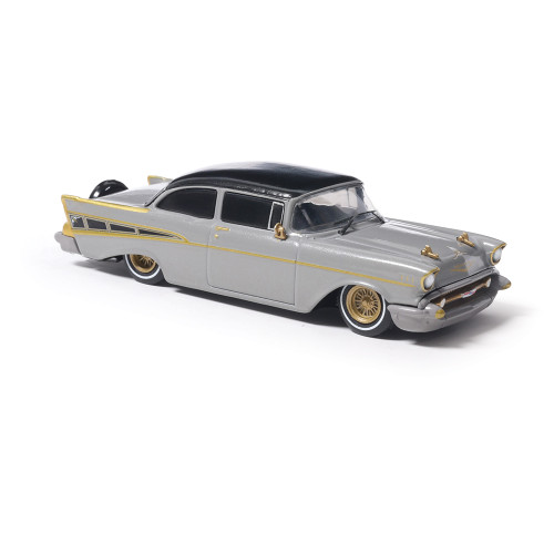 1957 Chevrolet Bel Air - Lowrider - Gray 1:64 Scale Diecast Model Car by IXO Models Alt Image 1