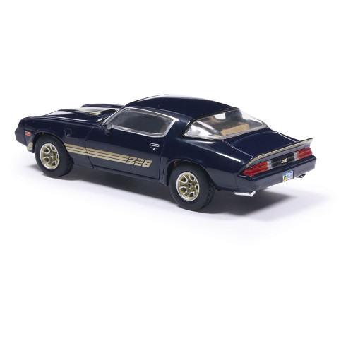1981 Chevrolet Camaro Z28 - Dark Blue Metallic With Gold Stripes 1:64 Scale Diecast Model Car by IXO Models Alt Image 1