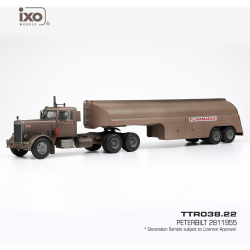 1955 Peterbilt 281 with Tank Trailer - Rust 1:43 Scale Diecast Model Truck by IXO Models Main Image