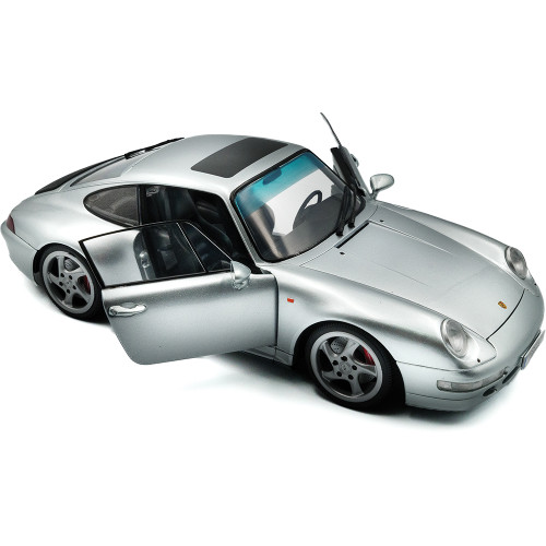 1996 Porsche 911 (993) 4S - Polar Silver 1:18 Scale Diecast Model Car by Solido Alt Image 1